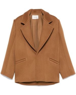 Saint Laurent Single Breasted Short Coat - Brown