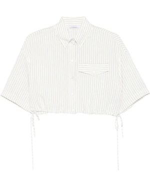 Patrizia Pepe Striped Cropped Top - White