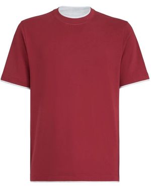 Brunello Cucinelli T-Shirt With Faux-Layering - Red