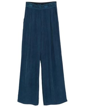 Patrizia Pepe Elastic-Waistband Fluid Palazzo Pants - Blue