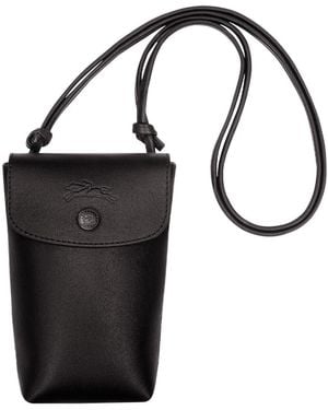 Longchamp `Le Pliage Xtra` Phone Case With Leather Lace - Black