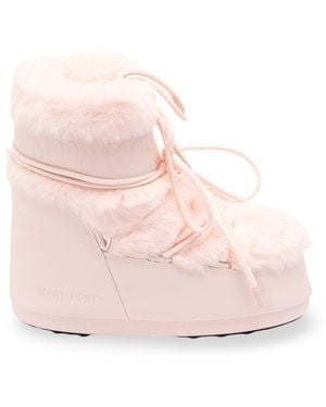 Moon Boot 'Icon Low Faux Fur' Boots - Pink