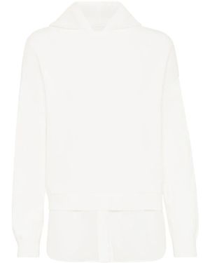 Brunello Cucinelli Faux Layered Sweatshirt With Monili - White