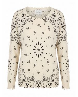 Kujten 'Mela Bandana' Round Neck Sweater - Natural
