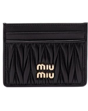 Miu Miu Matelassã Nappa Leather Card Holder - White