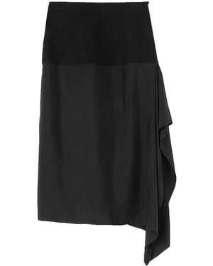 Jil Sander Hem Skirt With Ruffle Detail - Black