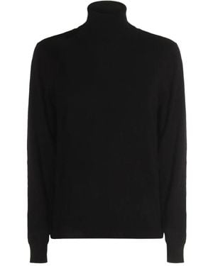 Malo Long Sleeve Crew-Neck Sweater - Black