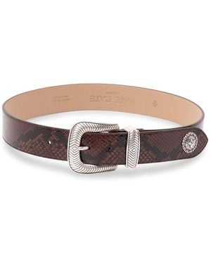 KATE CATE 'Tex Mex Python' Belt - White