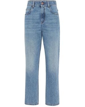 Brunello Cucinelli Jeans With Monili - Blue