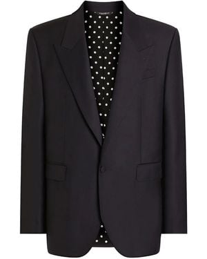 Dolce & Gabbana Dark Wool Singlebreasted Jacket - Black