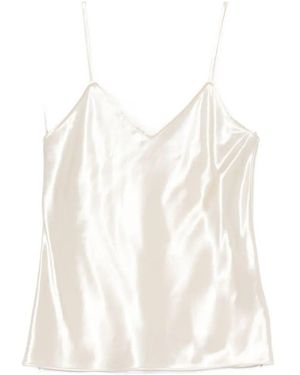 Alberta Ferretti Shiny Satin Top - White