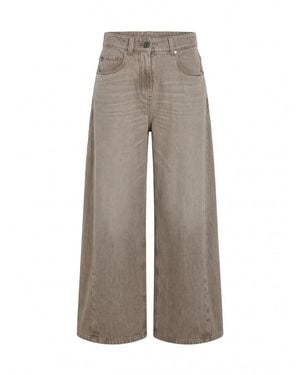 Brunello Cucinelli Wide Pants - Gray