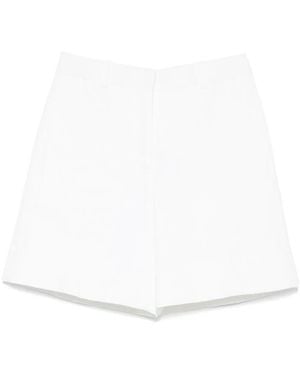 Jil Sander Tailored Linen Shorts With Design - White
