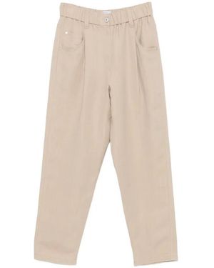 Brunello Cucinelli Elastic-waist Trousers - White