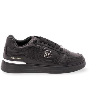 Philipp Plein Low-Top Pit-$Top Deer Leather - Black