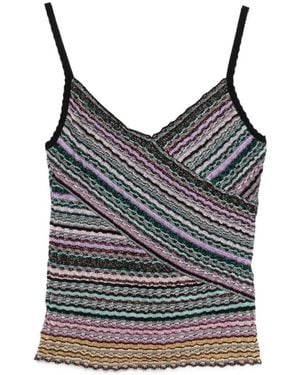 Missoni Striped Wrap Tank Top - Grey