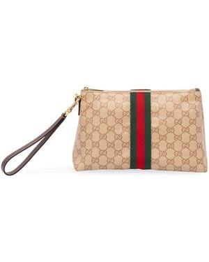 Gucci 'Gg Coated Web' Pouch - Natural