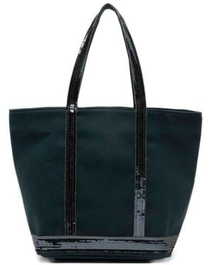 Vanessa Bruno Canvas Medium Zipped Cabas Tote - Blue