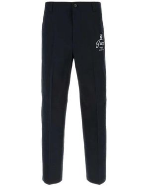 Gucci Printed Cotton Twill Trousers - Blue