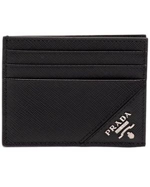 Prada Saffiano Leather Card Holder - White