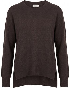 Not Shy 'Priska' Round Neck Jumper - Brown