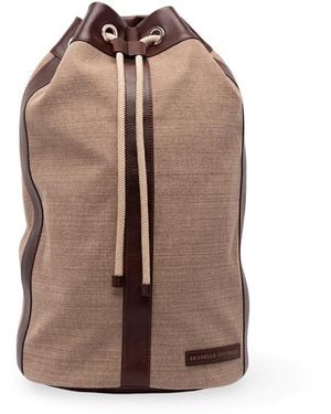 Brunello Cucinelli Drawstring Backpack - Brown