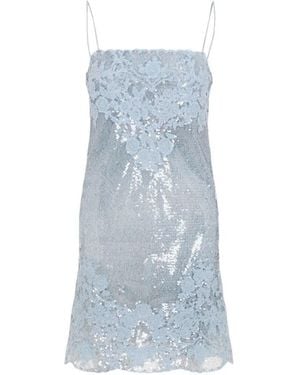Ermanno Scervino Sequin Lace Mini Dress - Blue