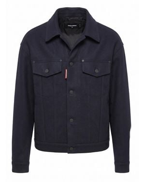 DSquared² Felted Wool Jacket - Blue