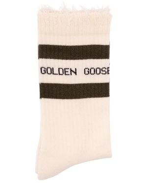 Golden Goose Socks Rib/Stripes - White