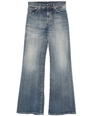 Dondup 'Amber' Wide Leg 5-Pocket Jeans - Blue