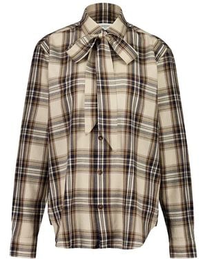 Saint Laurent Lavalliã¨Re Cassandre Shirt - Natural