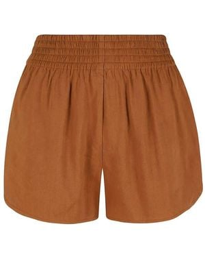 Ermanno Scervino Short À Taille Froncée Et Ourlets Incurvés - Brown