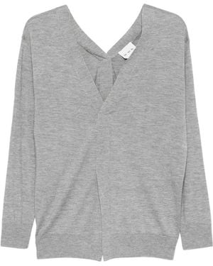Sa Su Phi Front And Back V-Neck Jumper - Grey