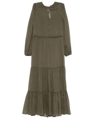 Twinset Long Dress And Petticoat - Green