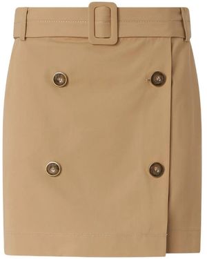 Pinko Mini Skirt With Buttons And Belt - Natural