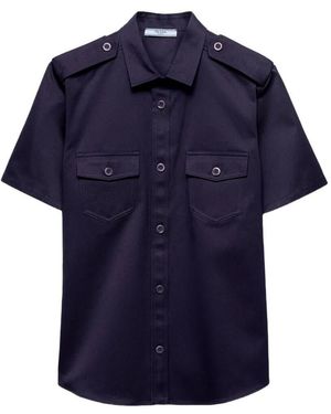 Prada Short-Sleeve Uniform Shirt - Blue
