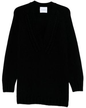Malo Long Sleeve V-Neck Sweater - Black