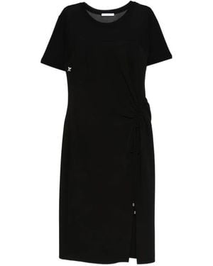 Patrizia Pepe Twill Midi Dress - Black