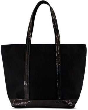 Vanessa Bruno Canvas Medium Zipped Cabas Tote - Black