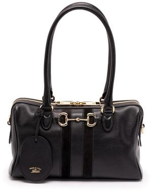 Gucci Horsebit Web Shoulder Bag - Black