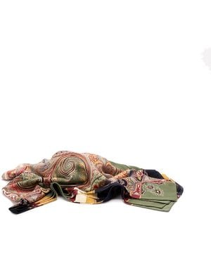 Etro Wool And Silk Shawl With Print - Brown