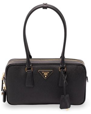 Prada Small Saffiano Leather Handbag - Black