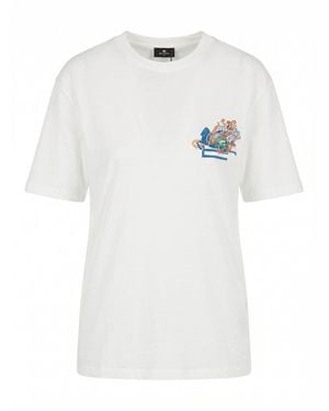 Etro T-Shirt With Embroidered Logo - White
