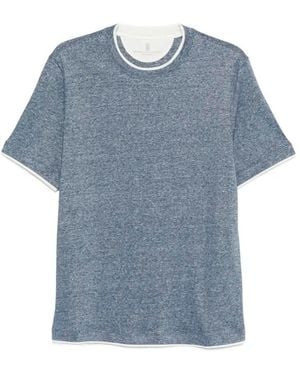 Brunello Cucinelli T-Shirt With Faux-Layering - Blue