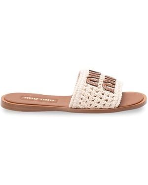 Miu Miu Crochet Slides - Pink