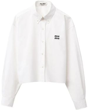 Miu Miu Poplin Boxy Shirt - White