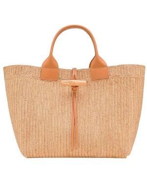 Longchamp 'Le Roseau Raphia' Large Tote Bag - Natural