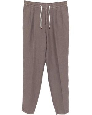 Brunello Cucinelli Leisure Fit Trousers With Drawstring - Grey