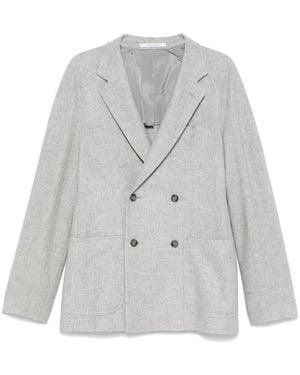 Tagliatore Double-Breasted Tailored Wool Blend Jacket - Grey