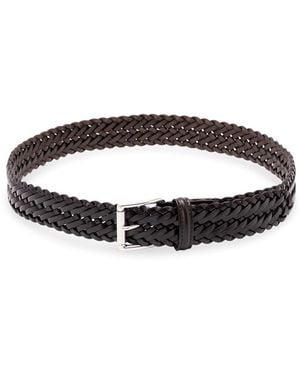 Anderson's Leather Woven Belt - White